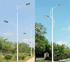 錐型高低臂雙頭路燈桿