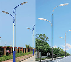 圓管雙桿雙臂高低臂路燈桿