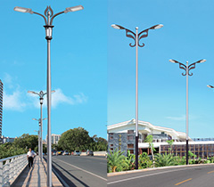 景觀定制民族風鋁合金雙臂道路燈桿