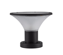 別墅庭院圍墻LED太陽能柱頭燈圓形